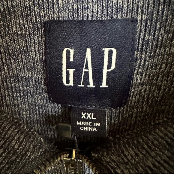 NWT Gap Mens XXL Blue Heathered Quarter Zip Pullover Sweater Top Long Sleeve New - Picture 3 of 5